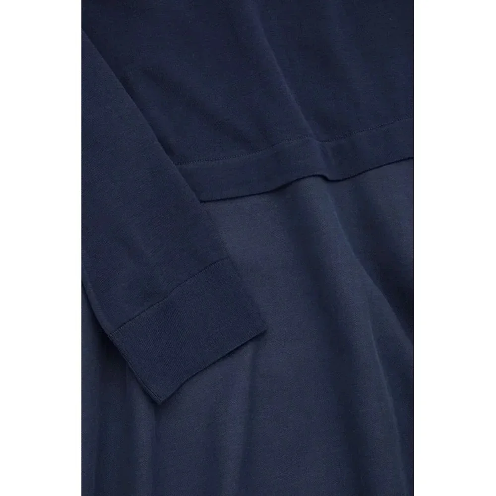 COS Long Sleeve Knitted Sweater Dress With Woven Skirt A-Line Minimalist Small - Picture 3 of 12